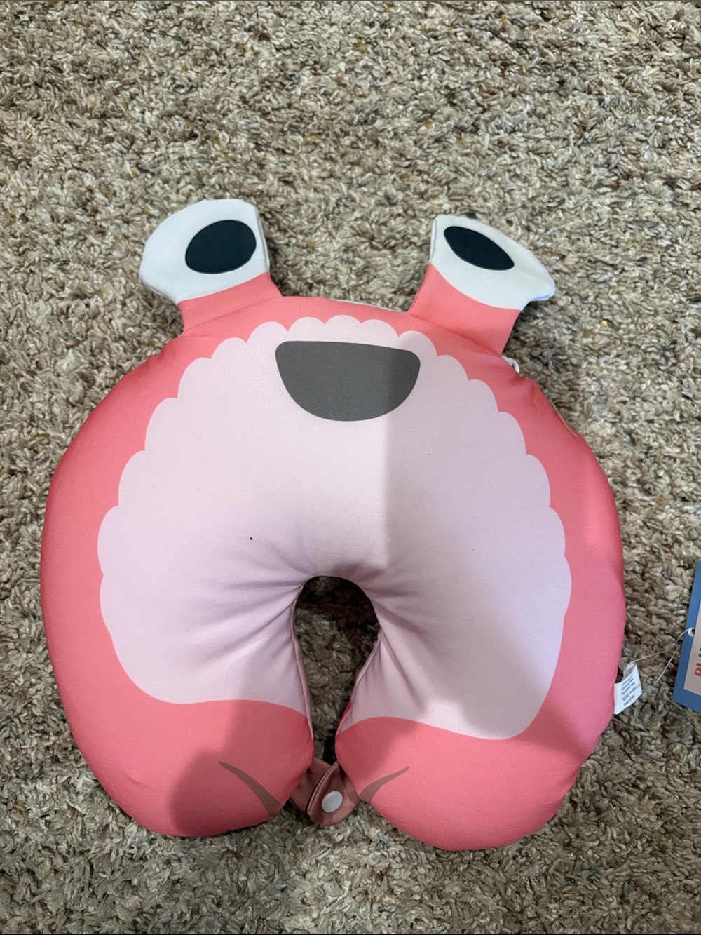 Pink Crab Plush to Travel Neck Pillow - Soft Support